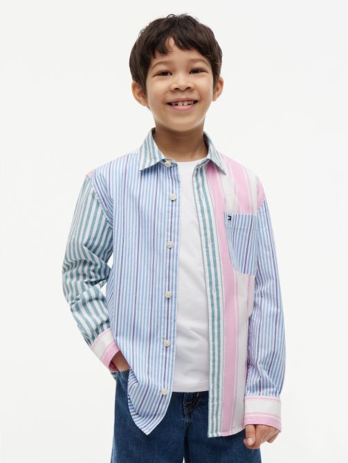 Regular Fit Multicolour Stripe Poplin Shirt