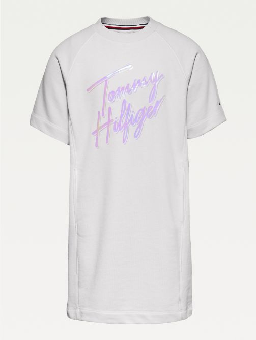 فستان سويت شيرت مزين بالشعار