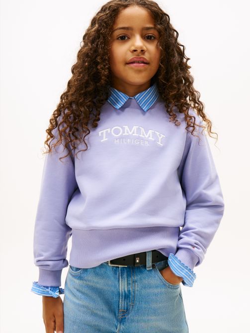 Logo Embroidery Crew Neck Terry Sweatshirt