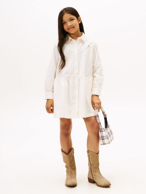 فستان قميص بقصة مريحة من قماش الكوردوري