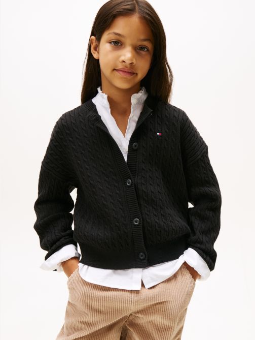 Cable Knit Relaxed Balloon Sleeve Cardigan