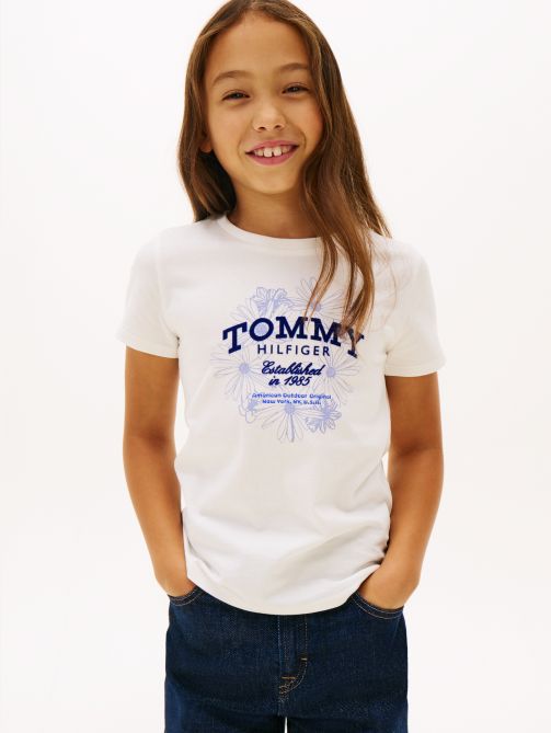 Floral Flock Logo Slim T-Shirt