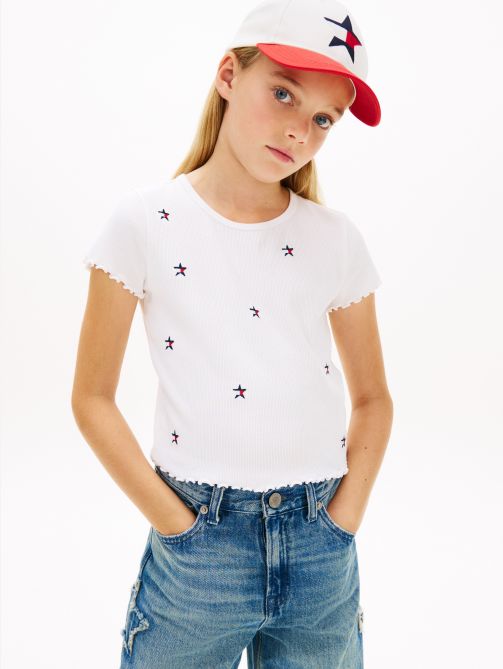Star Flag Embroidery Extra Slim Top