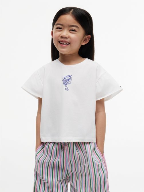 Graphic Flutter Sleeve Relaxed Jersey T-Shirt