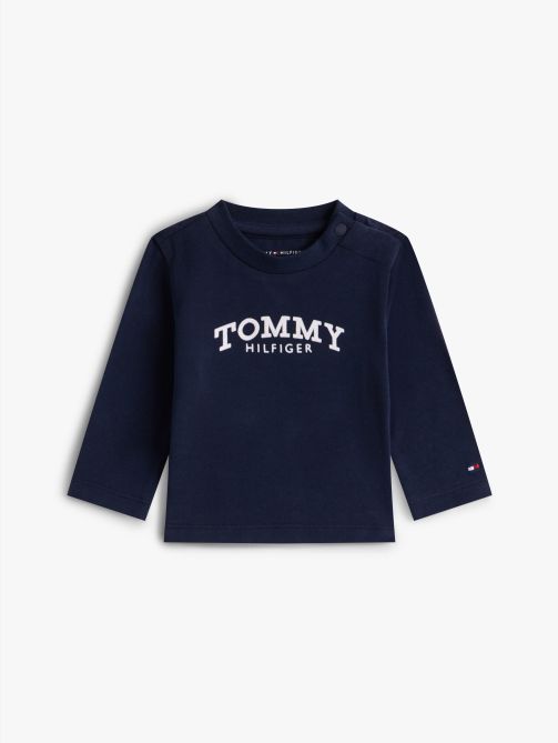 Textured Logo Long Sleeve T-Shirt