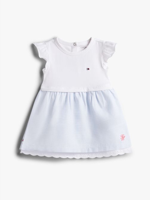 Ithaca Stripe Frill Short Sleeve Dress