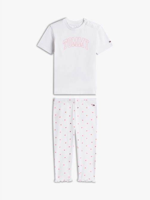 Pointelle Print T-Shirt and Leggings Set
