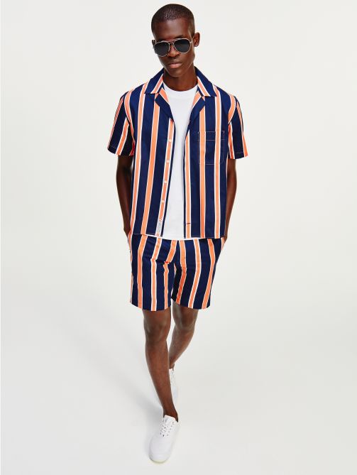 Stripe Organic Cotton Slim Fit Shorts