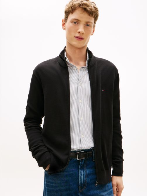 Zip-Thru Mock Turtleneck Jumper