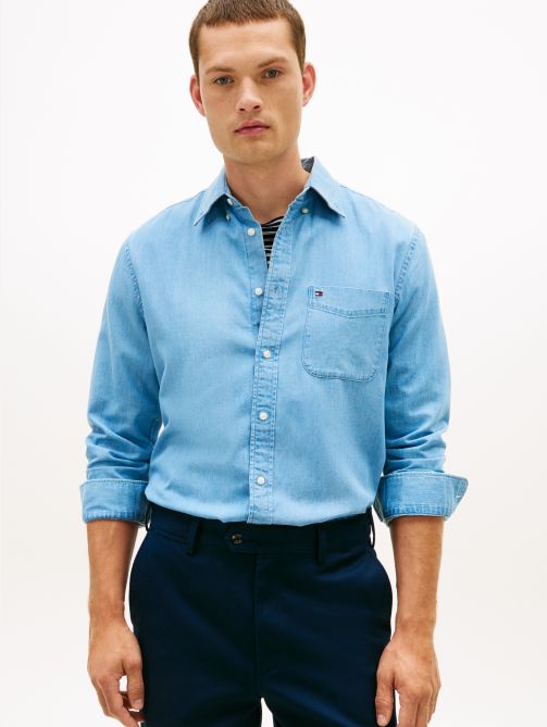 Bedford Indigo Regular Fit Long Sleeve Shirt