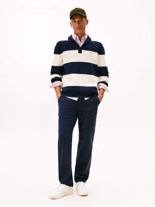 Washed Textured Sateen Utility Trousers