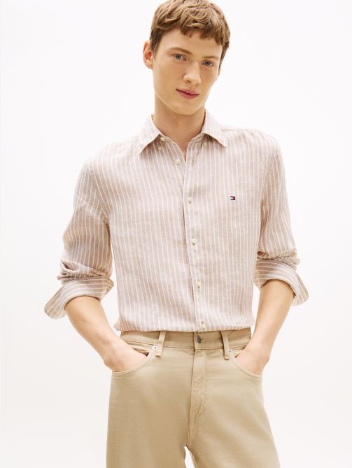 Regular Fit Bengal Stripe Pure Linen Shirt