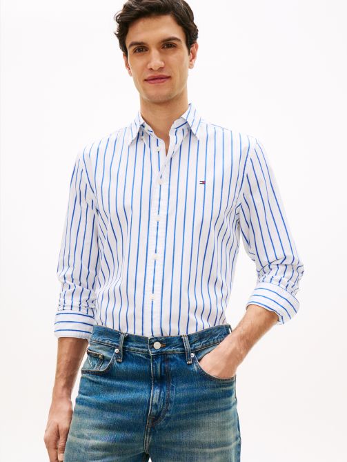 TH Flex Regular Fit Stripe Poplin Shirt