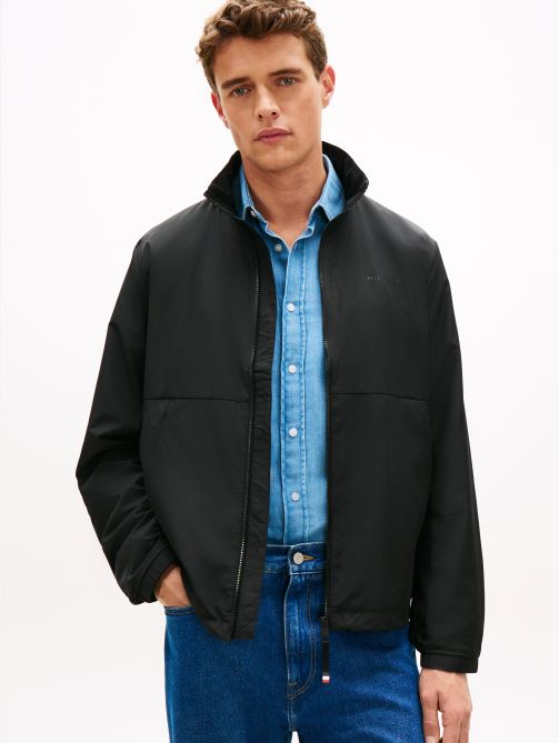 Water Resistant Tonal Logo Zip-Thru Jacket