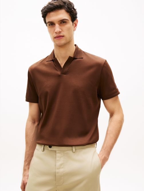 Regular Fit Interlock Knit Polo Shirt