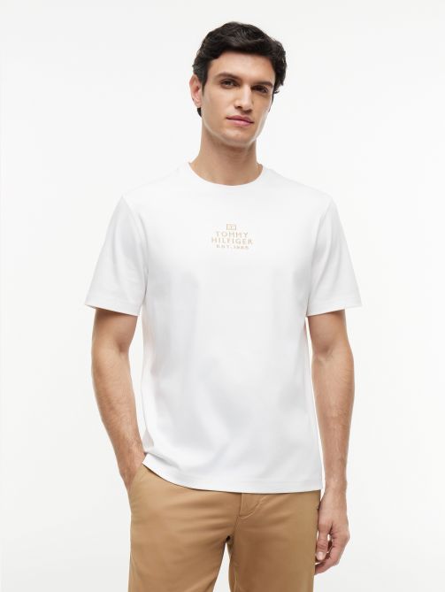 Tonal Logo Embroidery Interlock Knit T-Shirt
