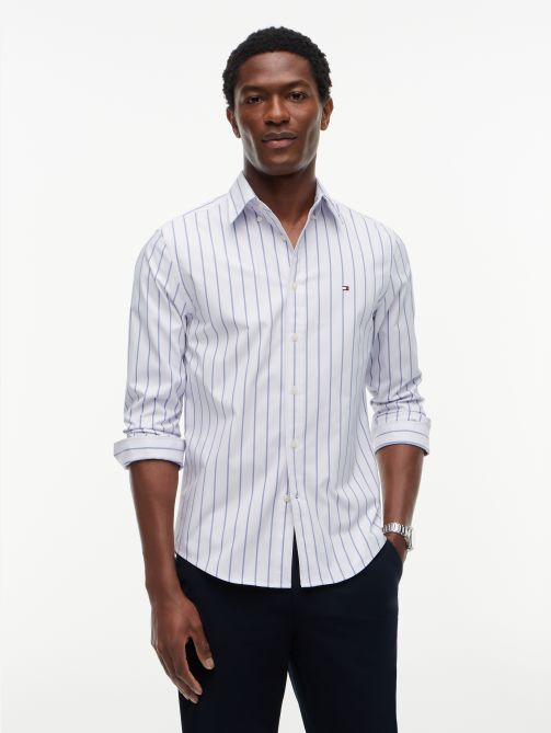 Performance Regular Fit Stripe Poplin Shirt