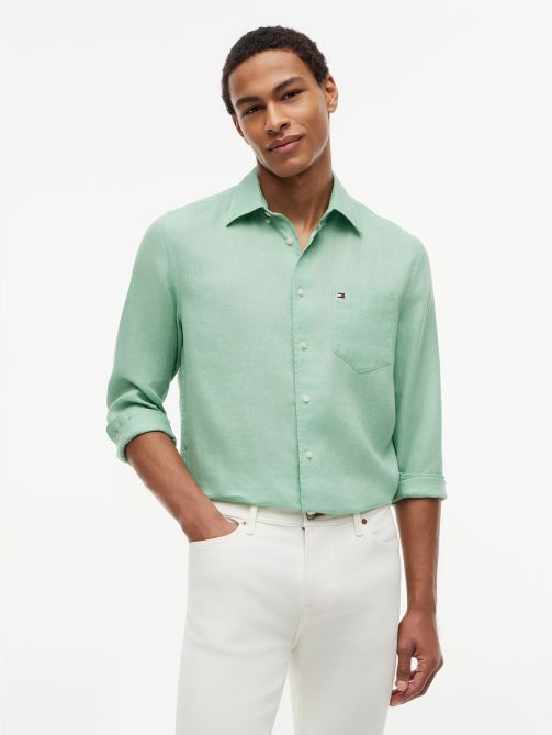 Regular Fit Washed Pure Linen Shirt