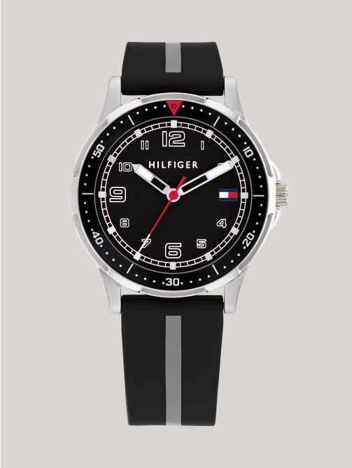 Black Silicone Strap Watch