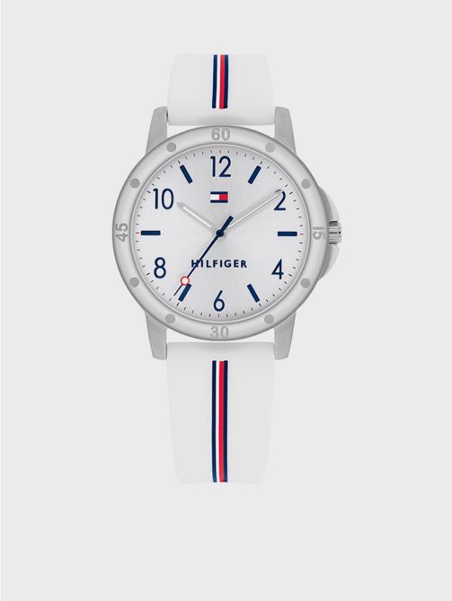 White Dial Silicon Strap Analog Watch