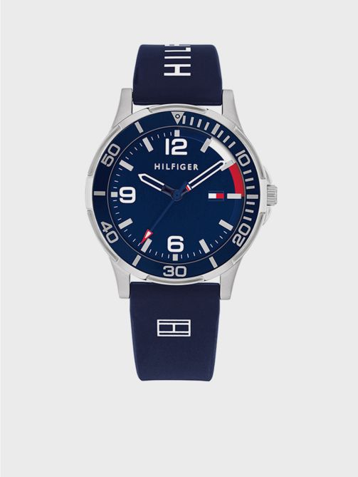 Blue Dial Silicon Strap Analog Watch