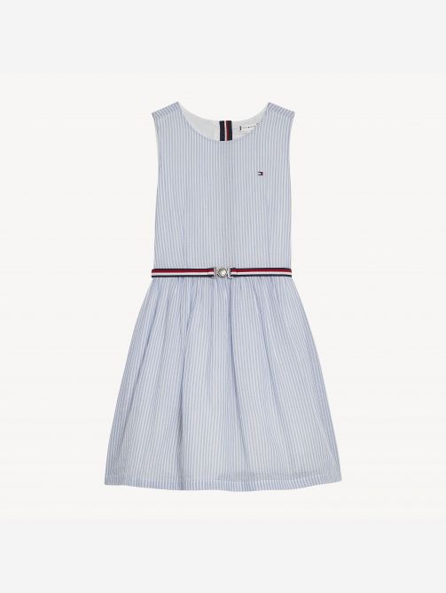 فستان مخطط مع حزام