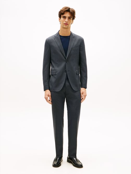 Textured Wool Blend Suit