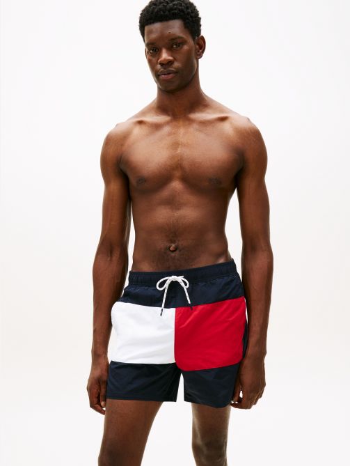 Classic Colour-Blocked Mid Length Swim Shorts