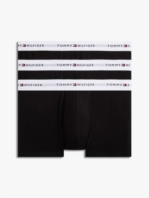 طقم 3 شورتات داخلية بخصر مطاطي مزين بشعار مميز متكرر