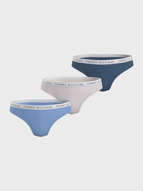 سروال داخلي بخصر مزين بالشعار طقم 3 قطع