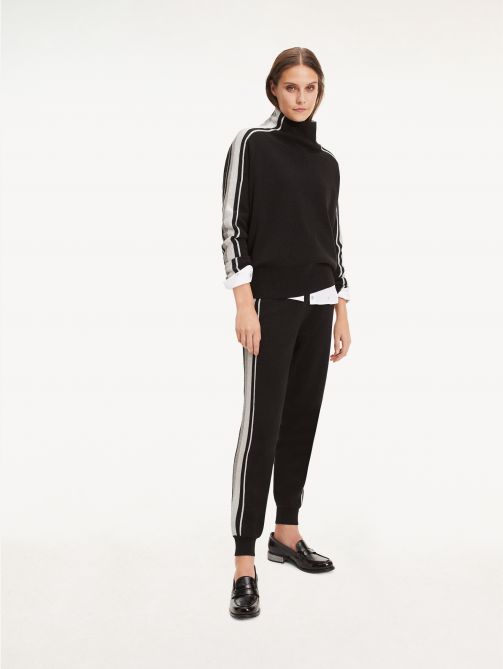 Metallic Sidestripe Drawstring Trousers