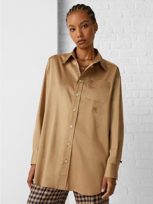 Crest Oversized Sateen Shirt