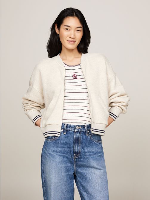 Varsity Back Logo Zip-Thru Relaxed Jumper | Tommy Hilfiger
