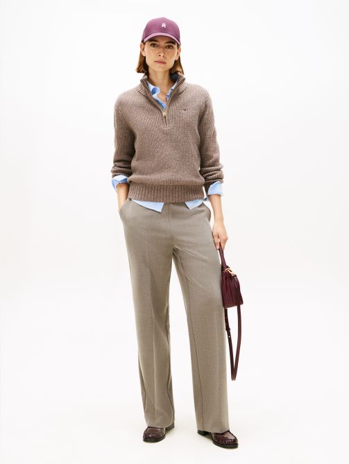 Pressed Crease Straight Leg Trousers