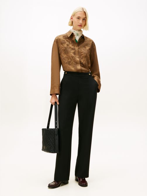 Pressed Crease Straight Leg Trousers