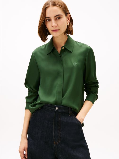 Regular Fit Concealed Placket Twill Shirt