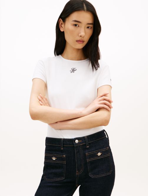 Textured Logo Slim Jersey T-Shirt