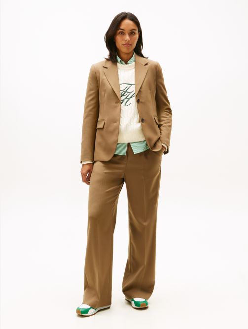 Timeless Wool Blend Wide Leg Trousers