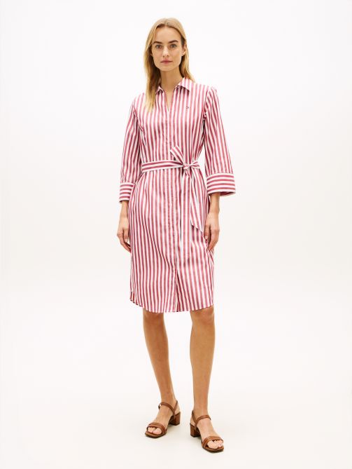 Belted Relaxed Midi Shirt Dress