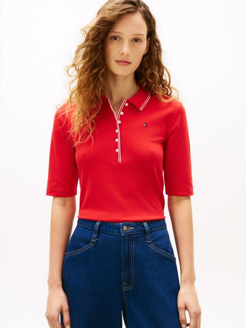 Slim Fit Tipped Half Sleeve Polo T-Shirt