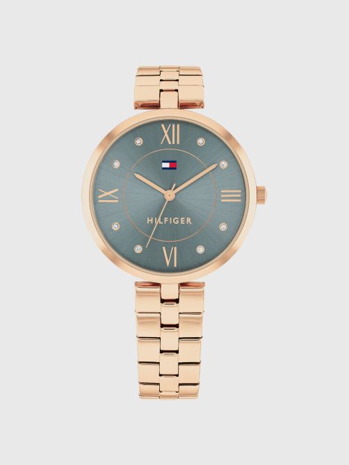 Ella Ionic Plated Rose Gold Steel Womens Watch