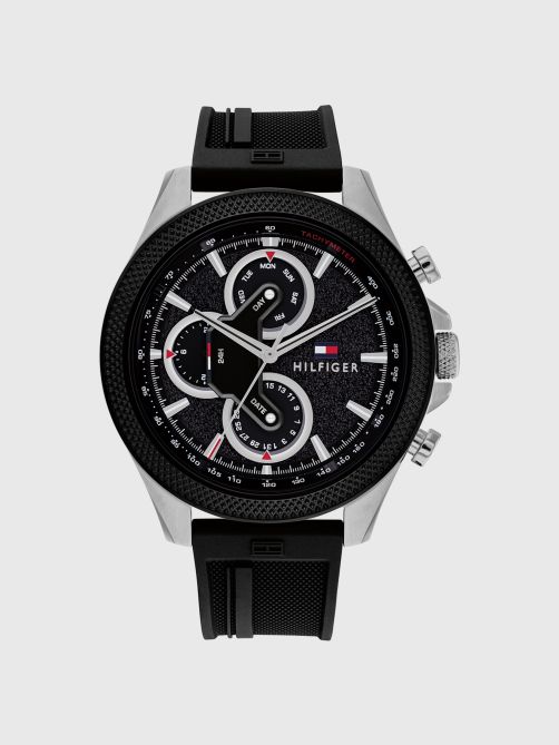 ساعة كلارك رجالي سيليكون أسود