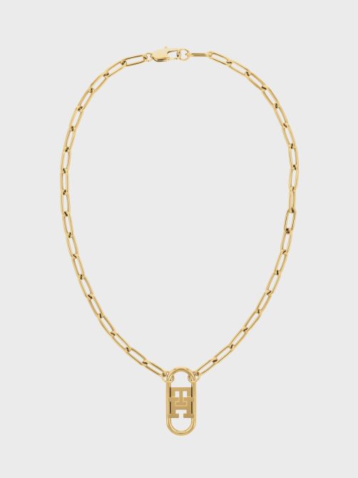 Monogram Long Pendant Chain Necklace