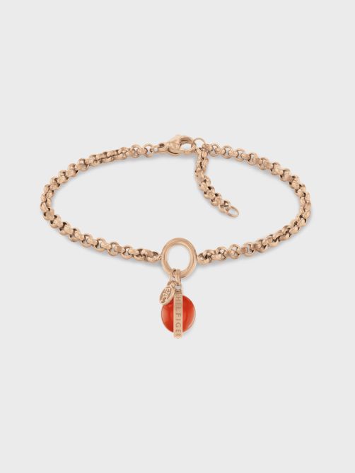 Carnelian Carnation Gold-Tone Bracelet