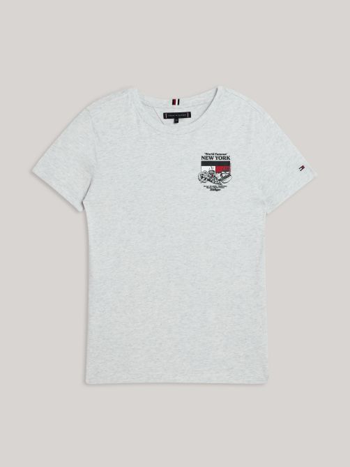 تيشيرت بطبعة وبأكمام قصيرة