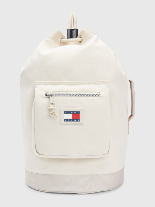 Drawstring Badge Sling Bag