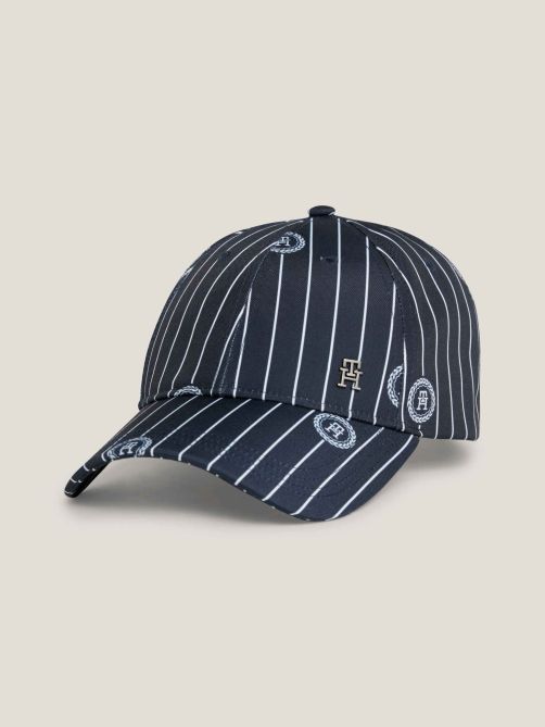 TH Monogram Elevated Varsity Stripe Baseball Cap