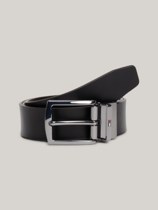 Square Buckle Reversible Leather Belt
