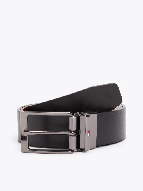 Reversible Rectangular Buckle Leather Belt