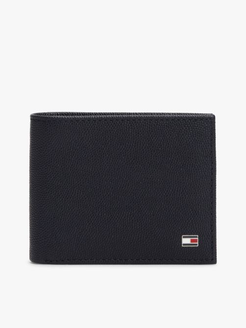 محفظة جلدية ثنائية الطي مزينة بعلم الشعار